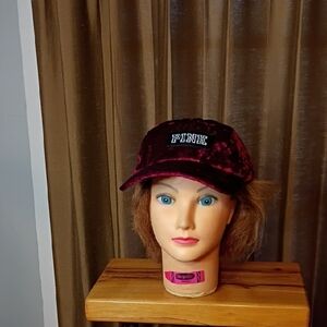 PINK Victoria's Secret Burgundy Velvet Cap